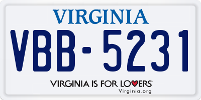 VA license plate VBB5231