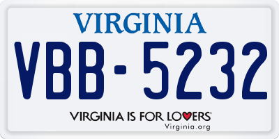 VA license plate VBB5232
