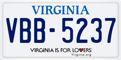 VA license plate VBB5237