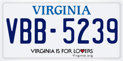 VA license plate VBB5239