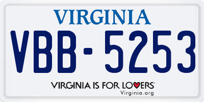 VA license plate VBB5253
