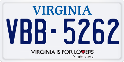 VA license plate VBB5262