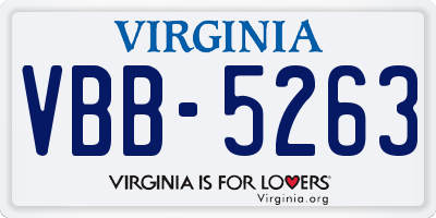 VA license plate VBB5263