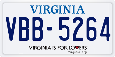 VA license plate VBB5264