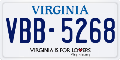 VA license plate VBB5268