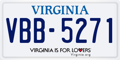 VA license plate VBB5271