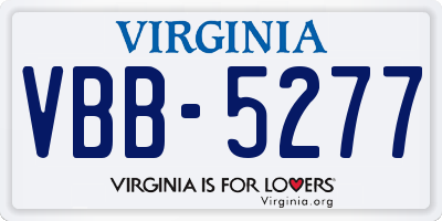 VA license plate VBB5277