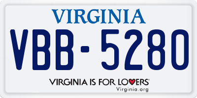 VA license plate VBB5280