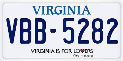 VA license plate VBB5282