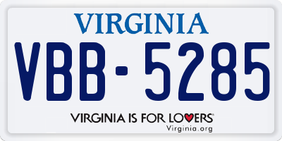 VA license plate VBB5285