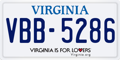 VA license plate VBB5286