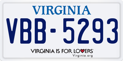 VA license plate VBB5293