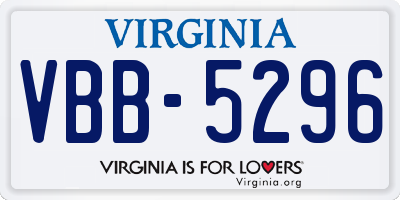 VA license plate VBB5296