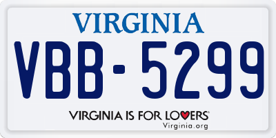 VA license plate VBB5299