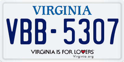 VA license plate VBB5307