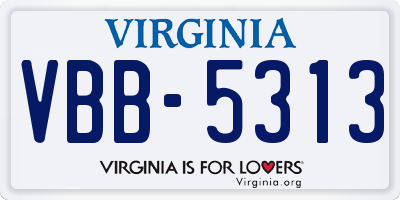 VA license plate VBB5313