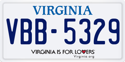 VA license plate VBB5329