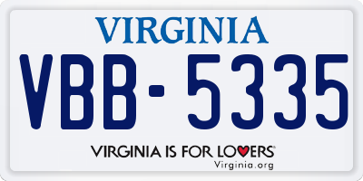 VA license plate VBB5335