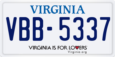 VA license plate VBB5337