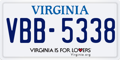 VA license plate VBB5338