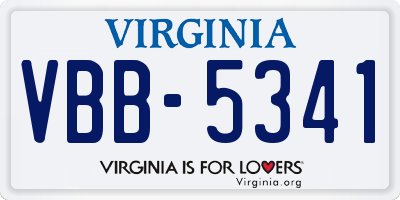 VA license plate VBB5341