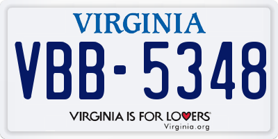 VA license plate VBB5348