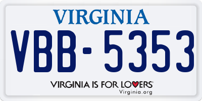 VA license plate VBB5353