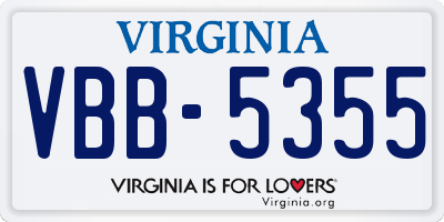 VA license plate VBB5355