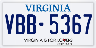 VA license plate VBB5367