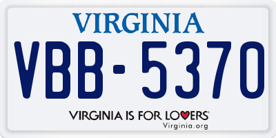 VA license plate VBB5370