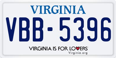 VA license plate VBB5396