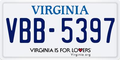 VA license plate VBB5397