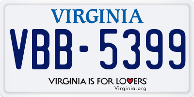 VA license plate VBB5399