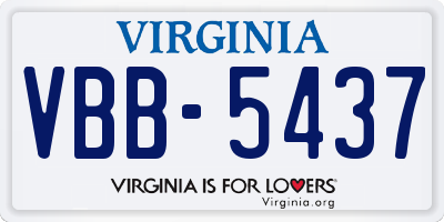 VA license plate VBB5437