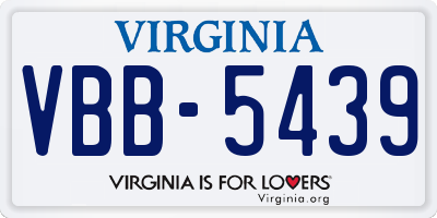 VA license plate VBB5439