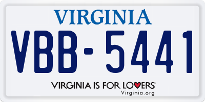 VA license plate VBB5441