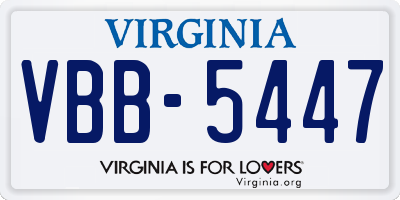 VA license plate VBB5447