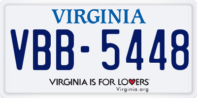 VA license plate VBB5448