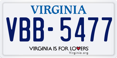 VA license plate VBB5477