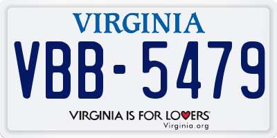 VA license plate VBB5479