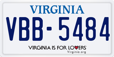 VA license plate VBB5484