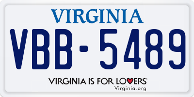 VA license plate VBB5489