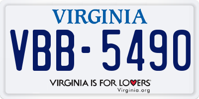 VA license plate VBB5490