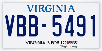 VA license plate VBB5491