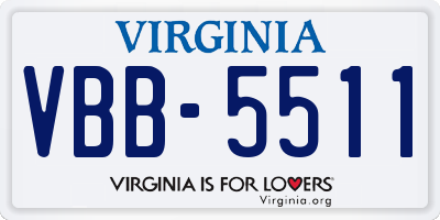 VA license plate VBB5511