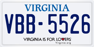 VA license plate VBB5526