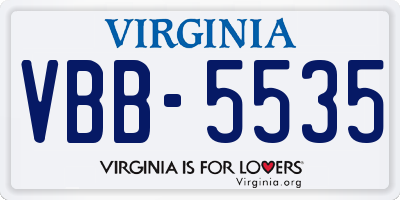 VA license plate VBB5535