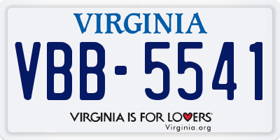 VA license plate VBB5541