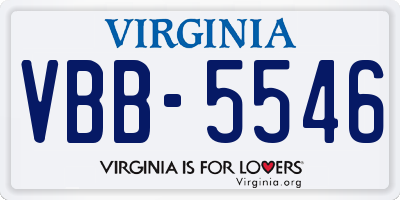 VA license plate VBB5546