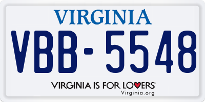 VA license plate VBB5548